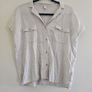 Beige Button-Up Shirt